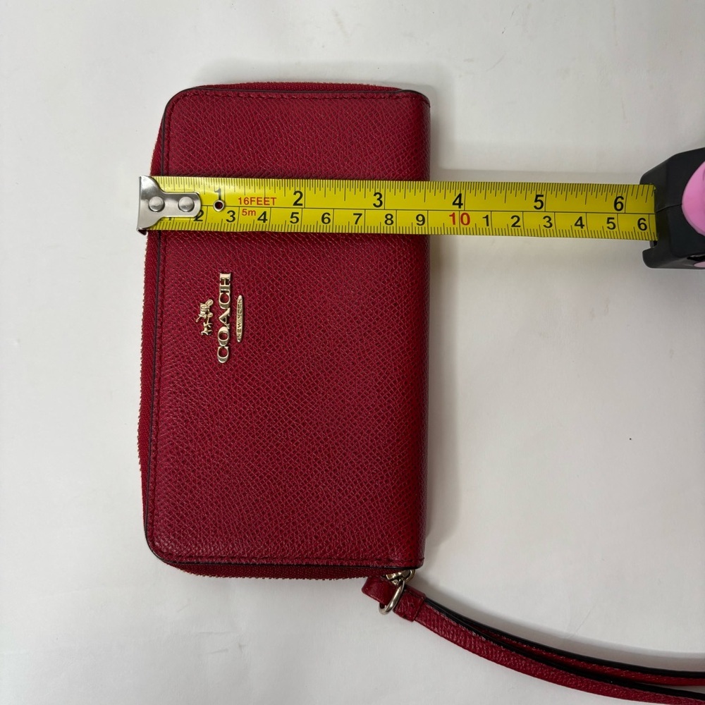 Coach Long Zip Around Wallet Women's Red - Picture 9 of 9